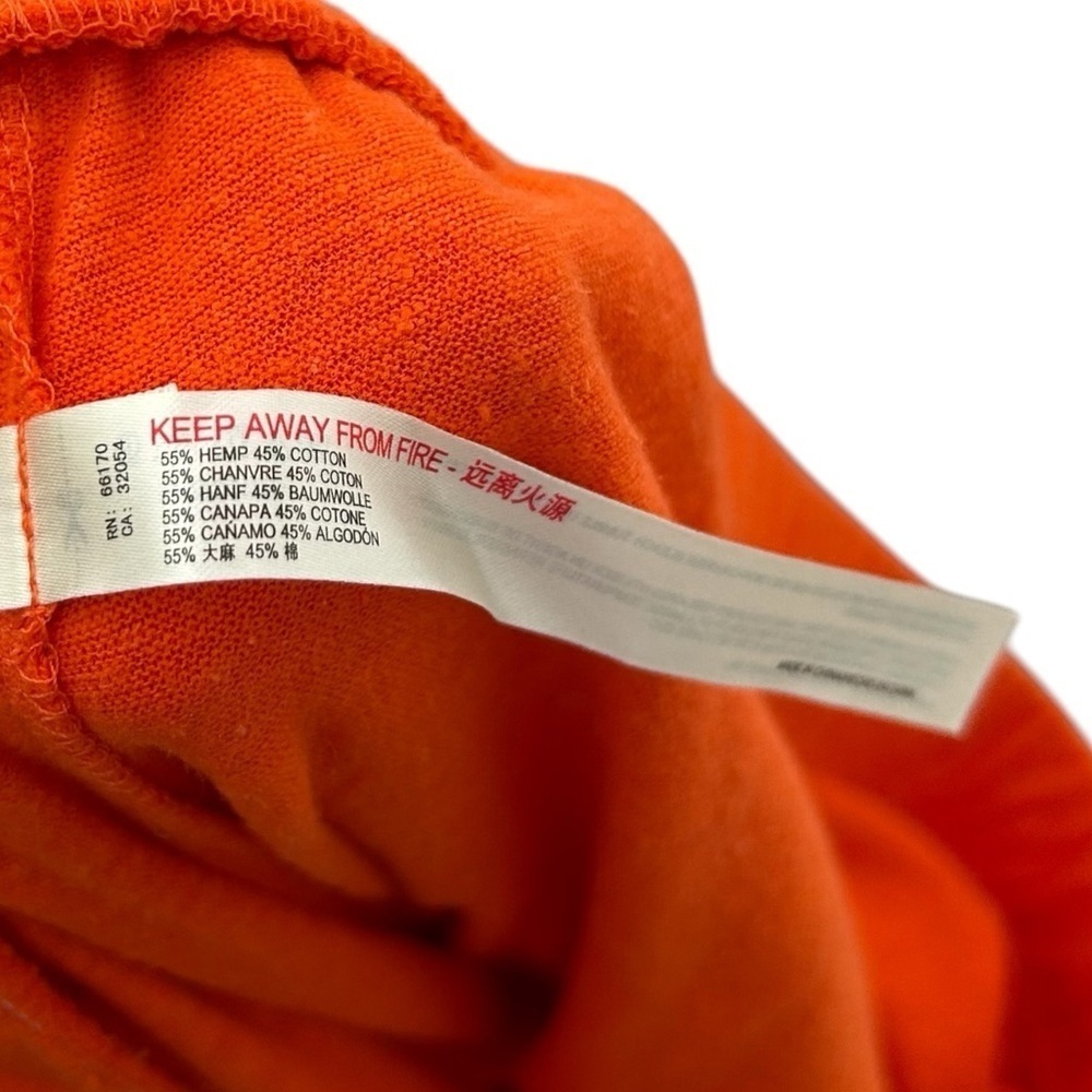 Free People Beach Orange Hemp Strapless Bandeau Tie Midi Swim Cover Up Dress L - Picture 10 of 11